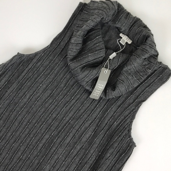 Spense NWT gray and silver stripe A line dress 4 - Picture 2 of 6